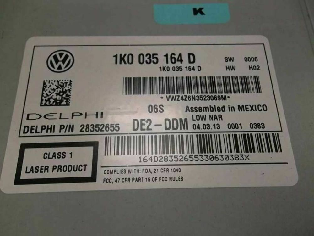 2013-2015  Volkswagen Passat Radio CD Player 1K0035164D