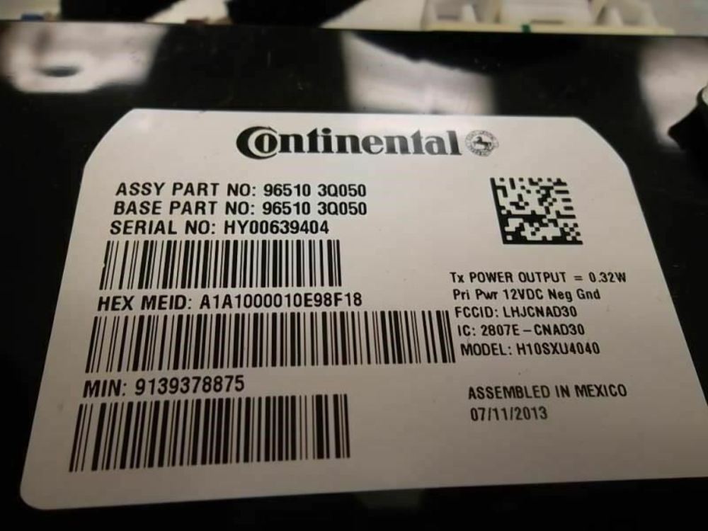 2013-2014 Hyundai Sonata Chassis ECM Communication Telematics Blue Link Turbo 96510-3Q050
