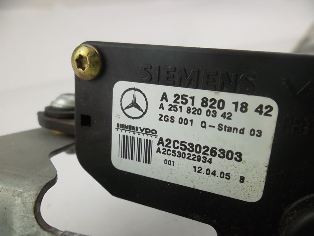 2006-2010 Mercedes Benz R350 Rear Passenger Quarter Window Motor/Regulator