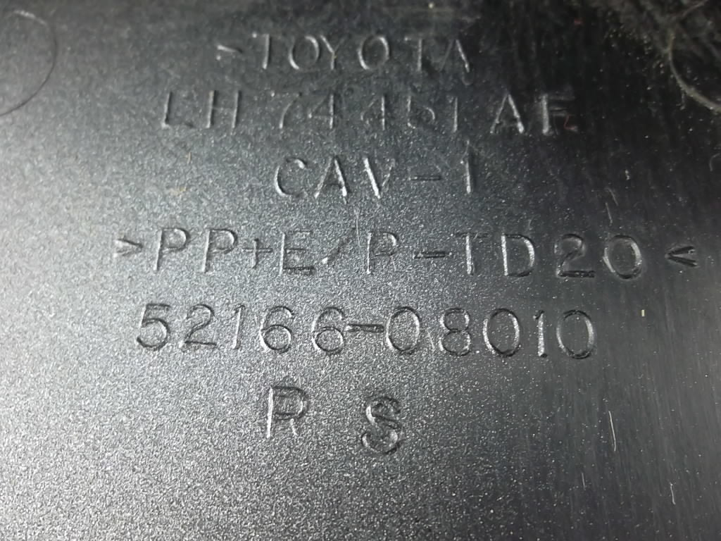 2011-2020 Toyota Sienna Rear Driver Quarter Bumper Cover 52166-08010