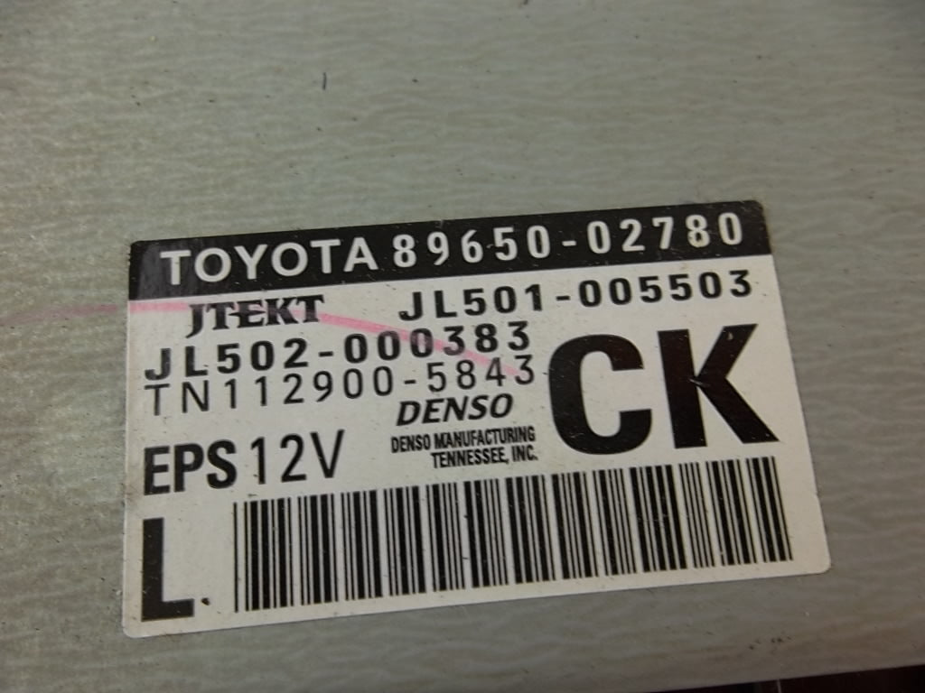 2014-2015 Toyota Corolla Power Steering Control Module 89650-02780