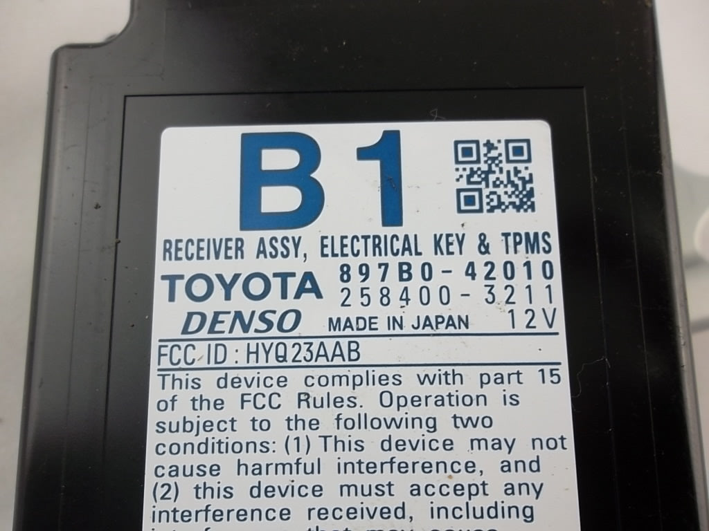 Receiver Assy Electrical Key & TPMS 897B0-42010 Toyota RAV4 Gasoline 2014 2013
