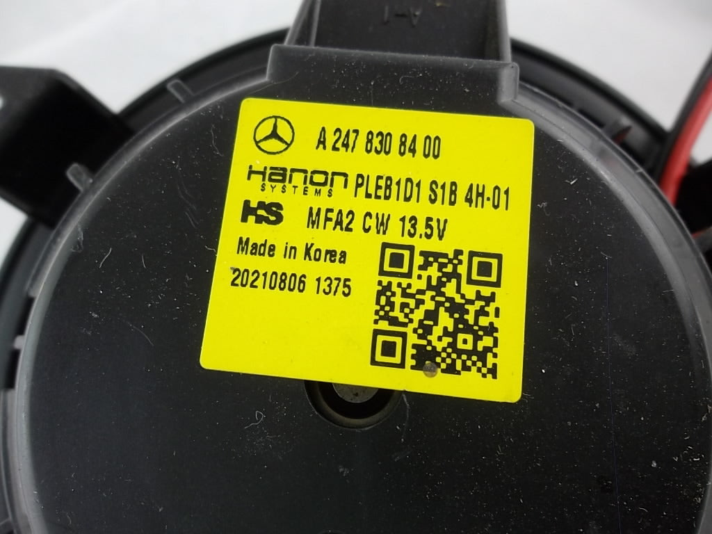 2020-2023 Mercedes Benz GLB250 Blower Motor 247 830 84 00