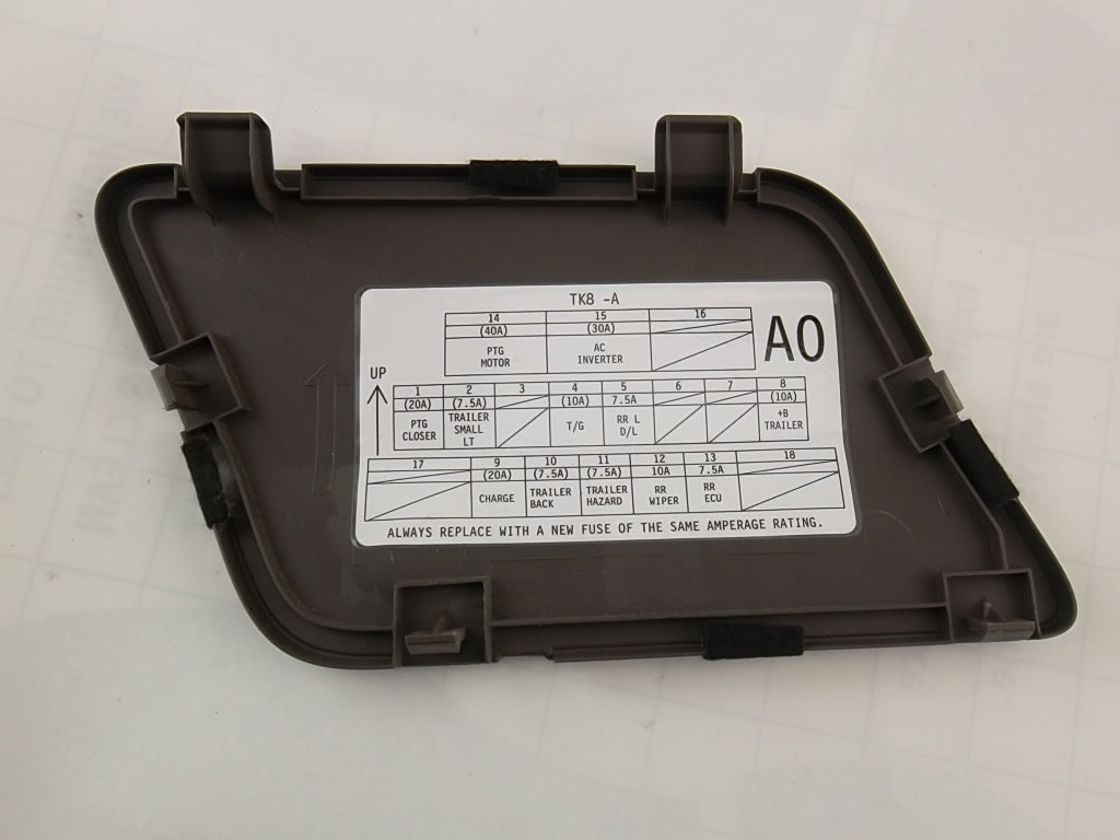 2011-2017 Honda Odyssey Rear Lid Fuse Cover 84673-TK8-A02