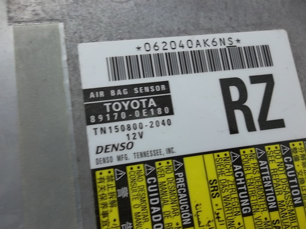 2012-2013 Toyota Highlander Air Bag Sensor Assembly 89170-0E180