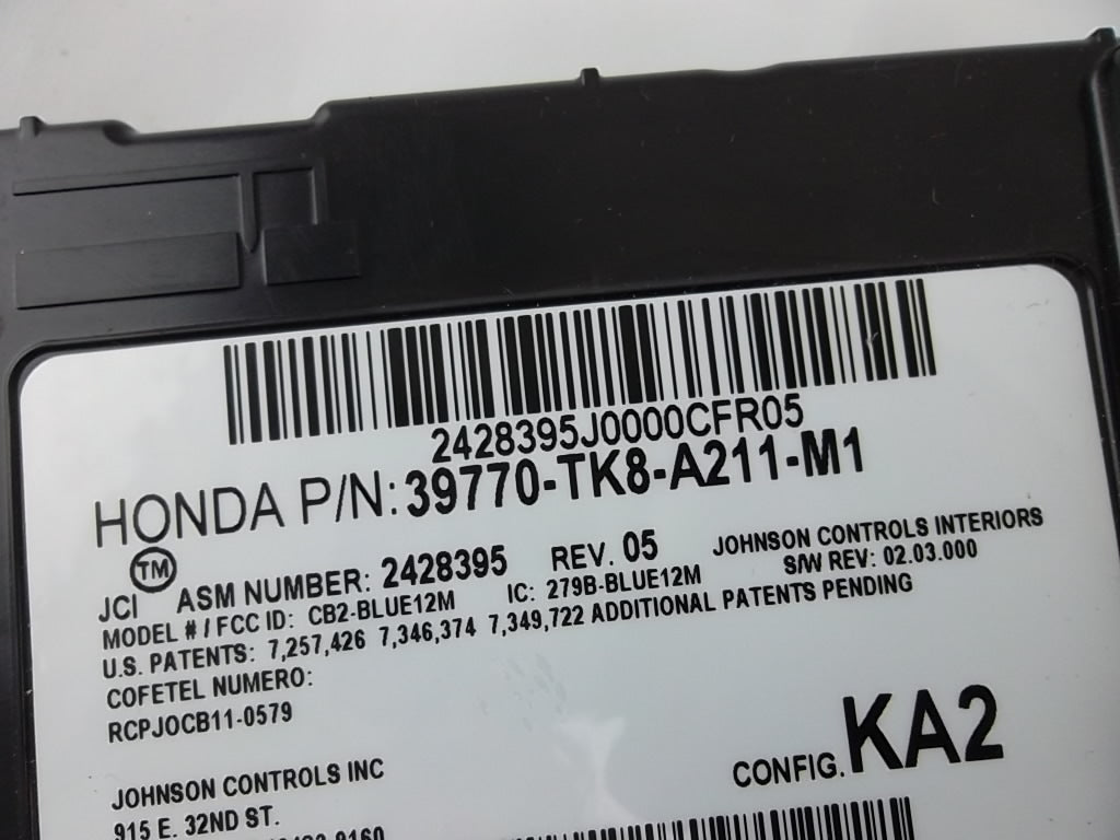 2014-2017 Honda Odyssey HFT Bluetooth Unit 39770-TK8-A21