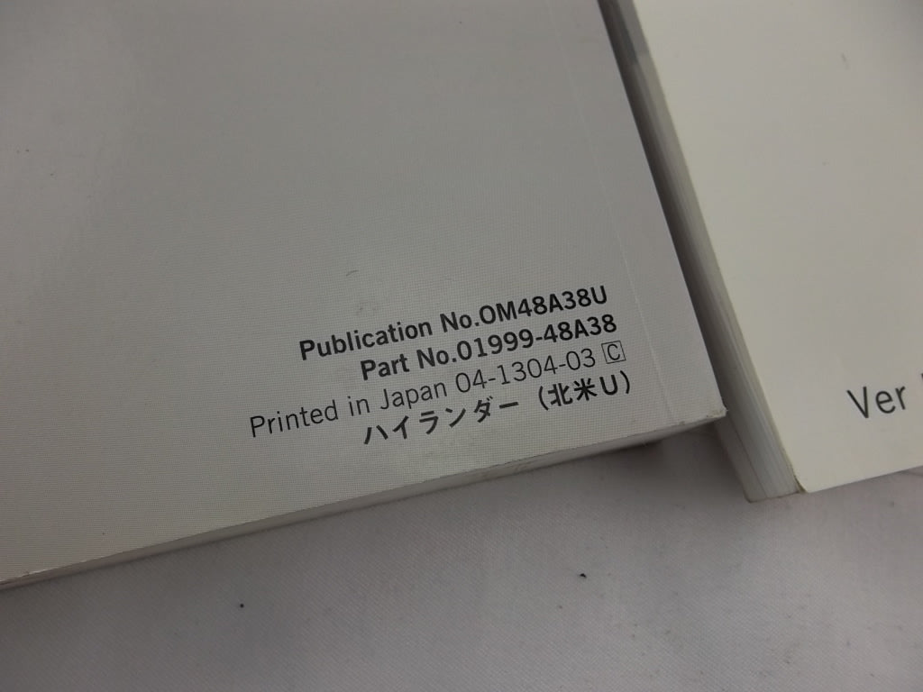 2013 Toyota Highlander Owner's Manual 01999-48A38