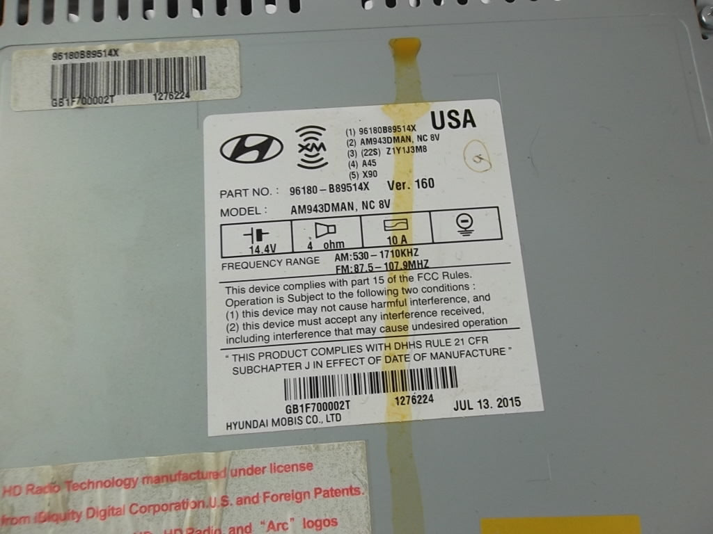 2013-2015 Hyundai Santa Fe Audio Assembly 96180-B8951
