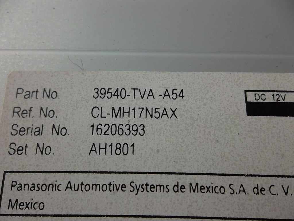 2018-2020 Honda Accord Sedan Audio Radio Receiver 39540-TVA-A54