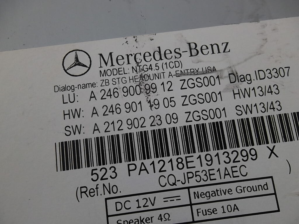 2015 Mercedes CLA250 Radio Head Unit 2129022309