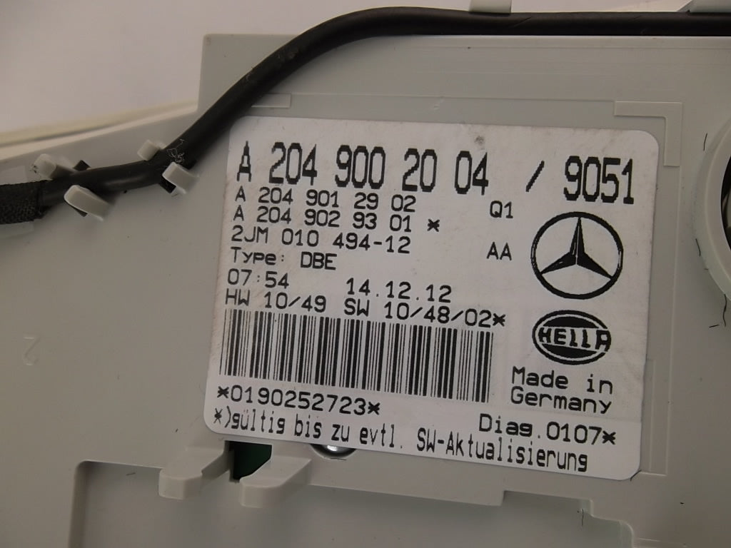 2008-2014 Mercedes Benz C300 Overhead Console Dome Light Switch 204-900-20-04