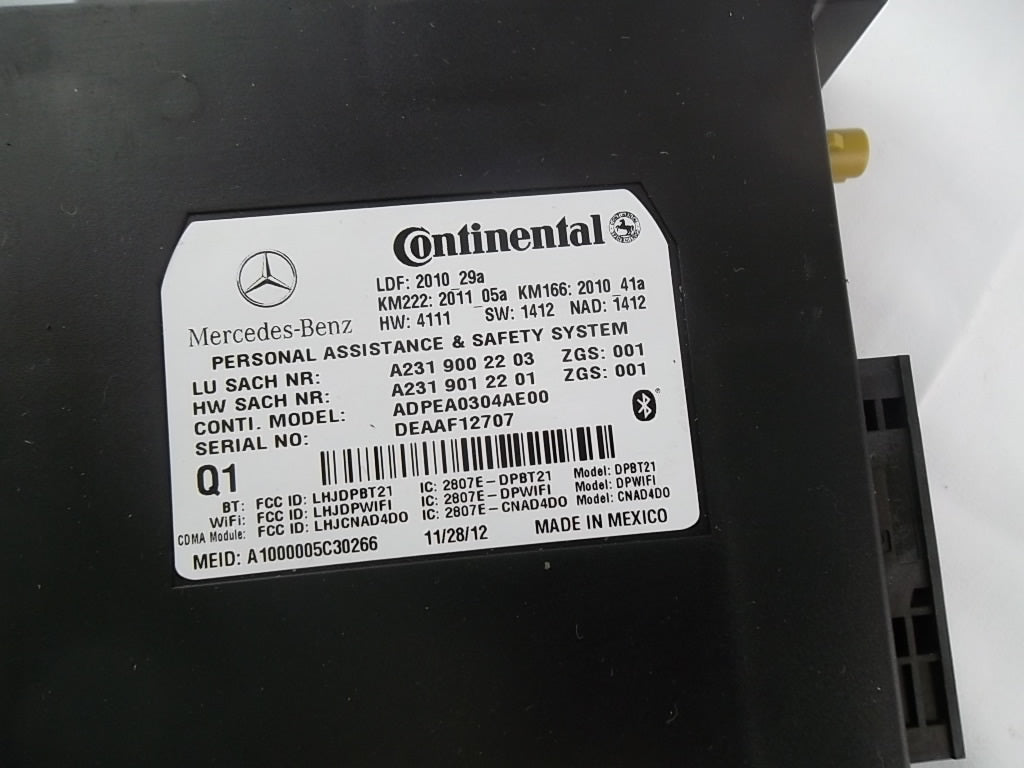 2008-2014 Mercedes Benz C300 Communication Control Module 231-900-22-03