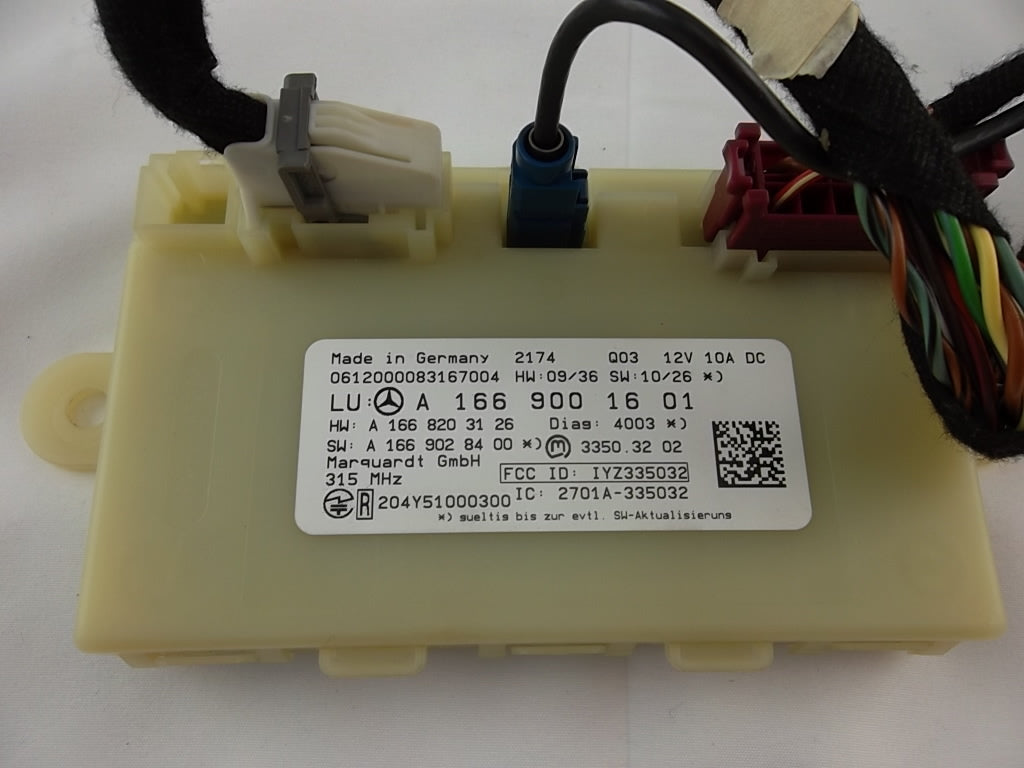 2012-2013 Mercedes Benz GL450 Keyless Go Entry Control Module 166-900-16-01