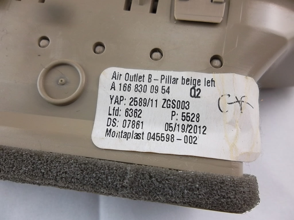 2012-2016 Mercedes Benz GL450 Driver B pillar Air Vent 166-830-09-54