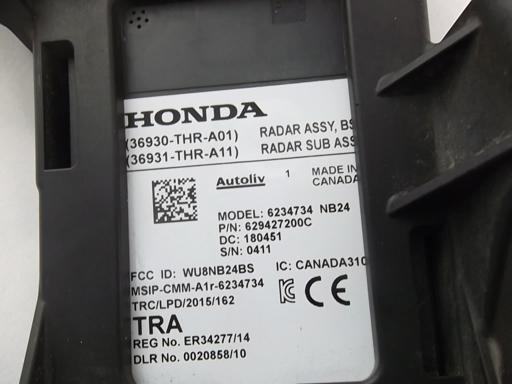 2018-2022 Honda Odyssey Rear Right Blind Spot Monitor Radar 36930-THR-A01