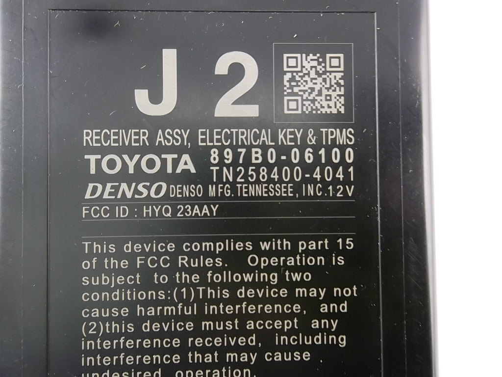 2018-2019 Toyota Camry Tire Pressure Monitoring System TPMS Module 897B0-06100