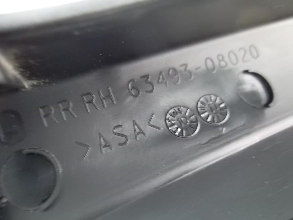 2011-2020 Toyota Sienna Roof Rack Mount Cover Rear Passenger 63493-08020