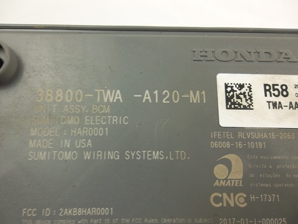 2020 Honda Accord Sedan Body Control Module BCM 38800-TWA-A12