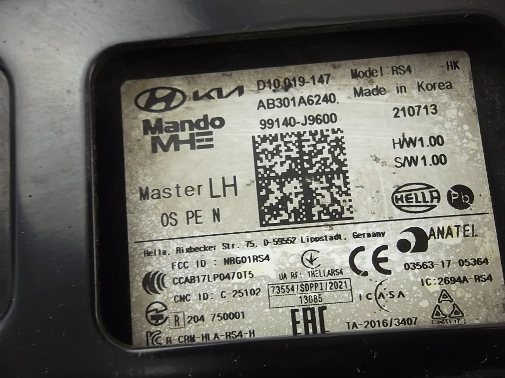 2022-2023 Hyundai Kona Blind Spot Radar Sensor Module Rear Driver 99140-J9600