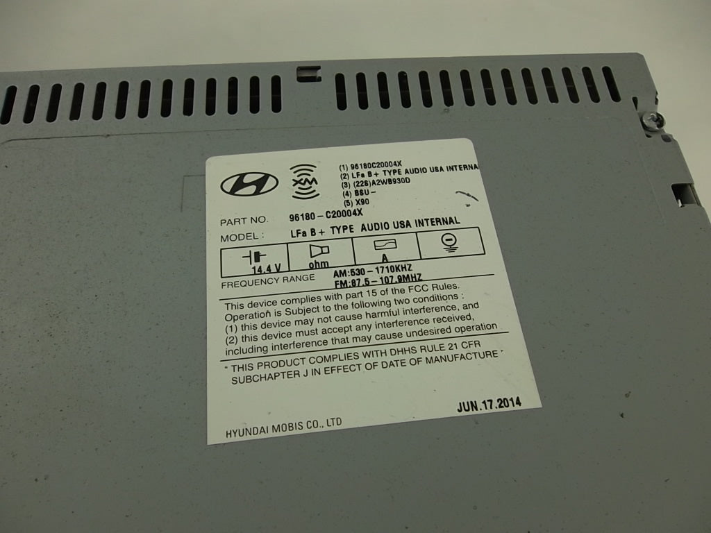 2015-2017 Hyundai Sonata Radio CD AM FM Player 96180-C2000