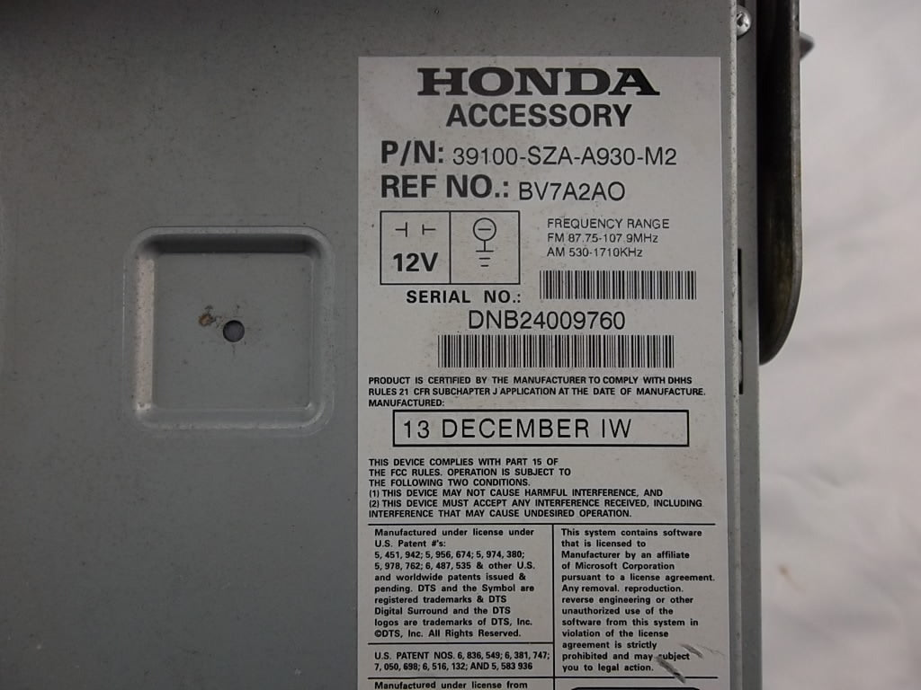 2014 Honda Pilot DVD GPS Navigation Radio CD Player
