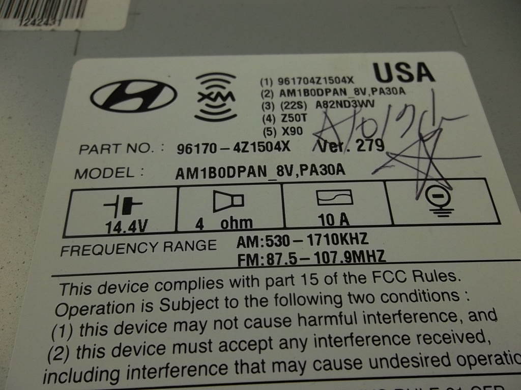 2013-2015 Hyundai Santa Fe Radio Head Unit 96170-4Z150